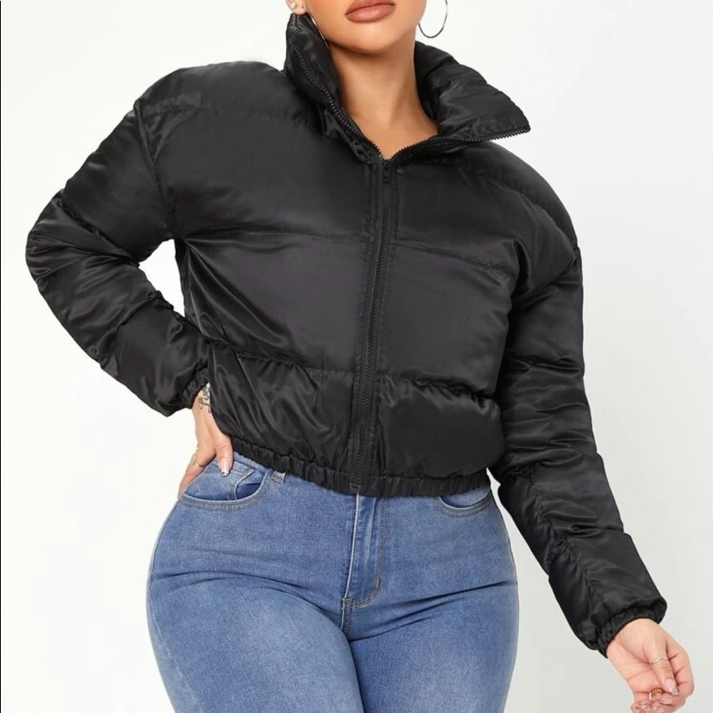Zipper up funnel collar winter coat
